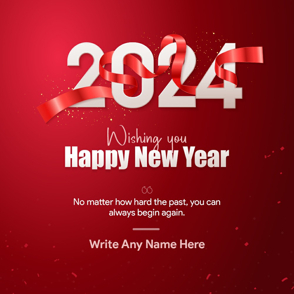 New Year 2023 Ribbon Red Ribbon strip greetings cards