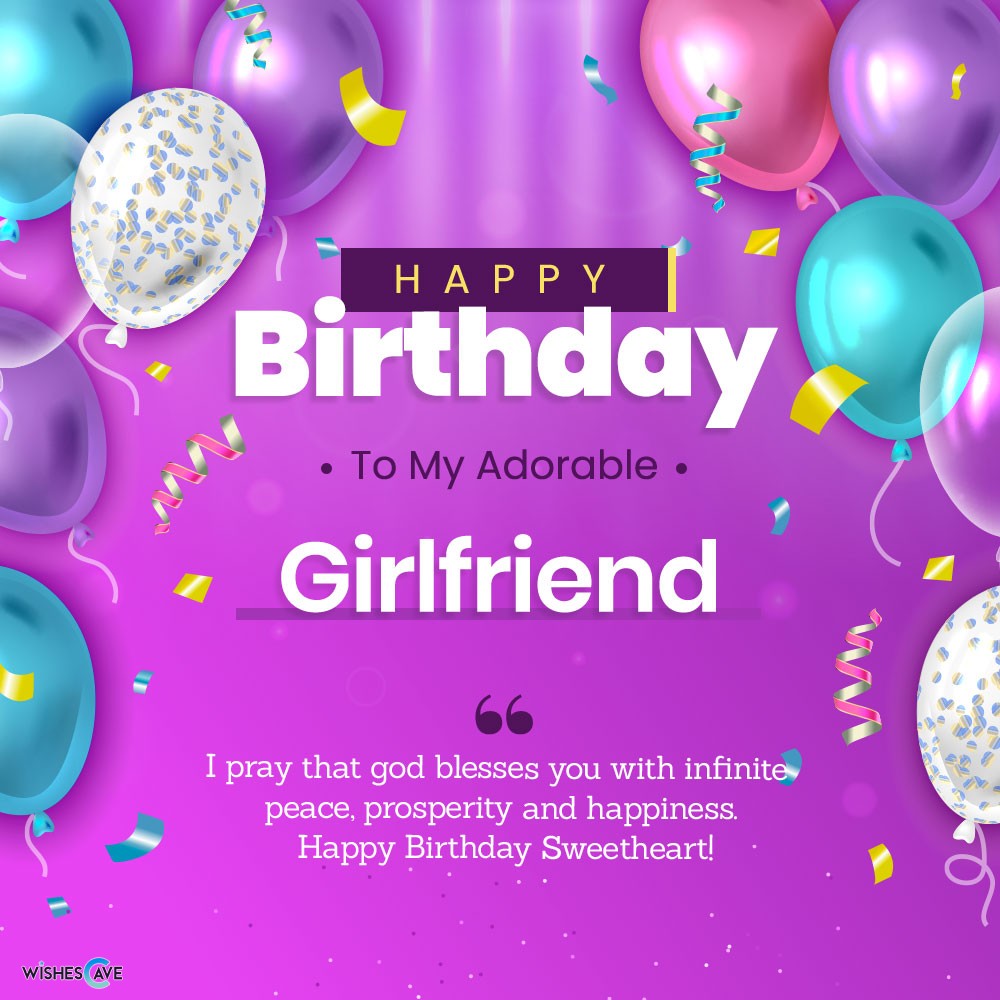 Adorable Girlfriend Wishes Happy Birthday Card