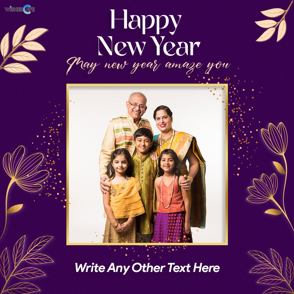 Amaze New Year card template with Personalized photo
