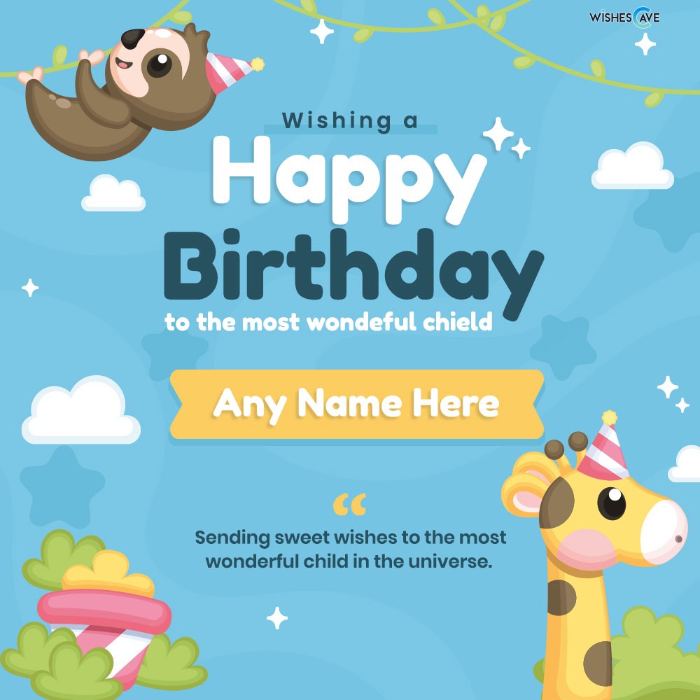 FREE Funny Kids Birthday Card With Kids Name