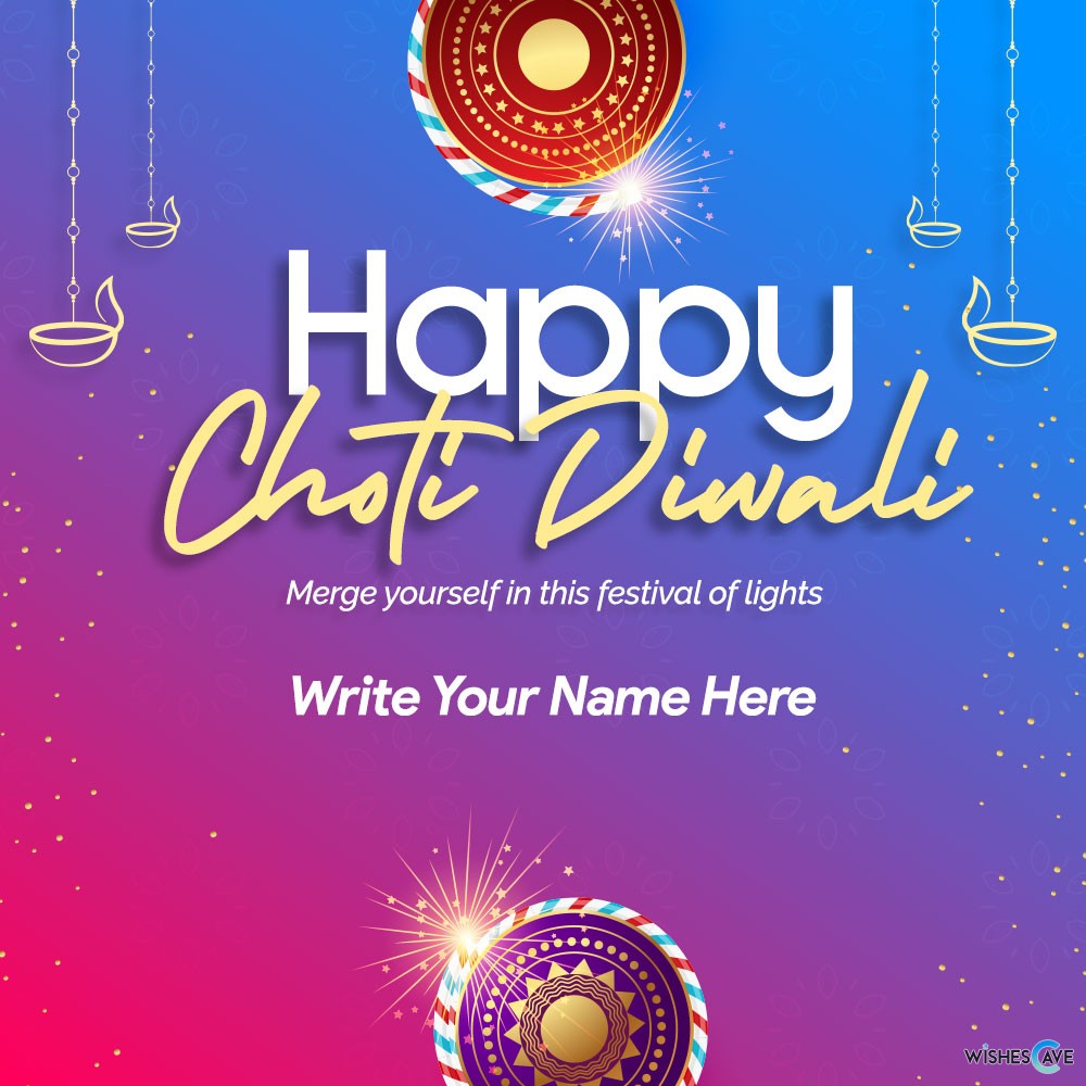 One Click Happy Chhoti Diwali Wishes Card Maker With Name