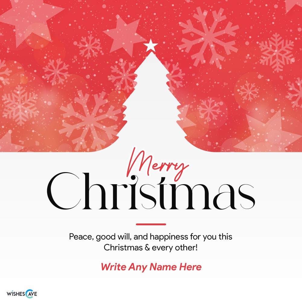 Quick edit your name on Merry Christmas Tree Image online