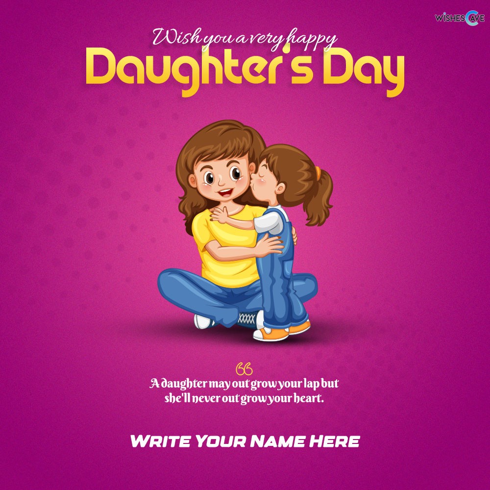 Loving Mother-Daughter image Happy Daughter Day Wish Card