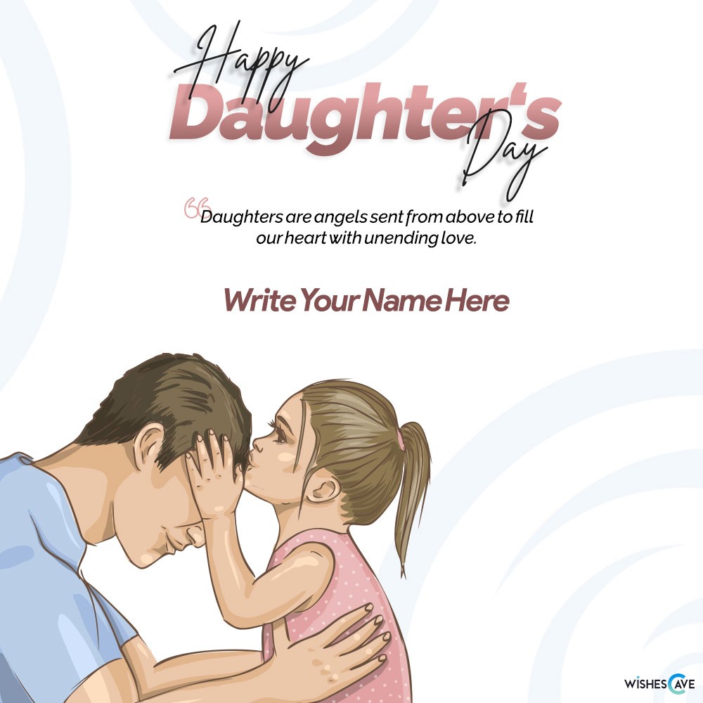 Daughter Kissing On Father Head Image Happy Daughter's Day Wishes