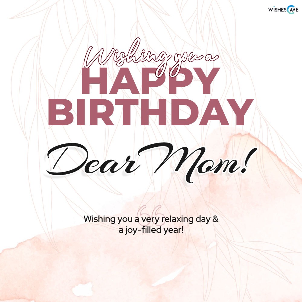 Dear Mom happy birthday card