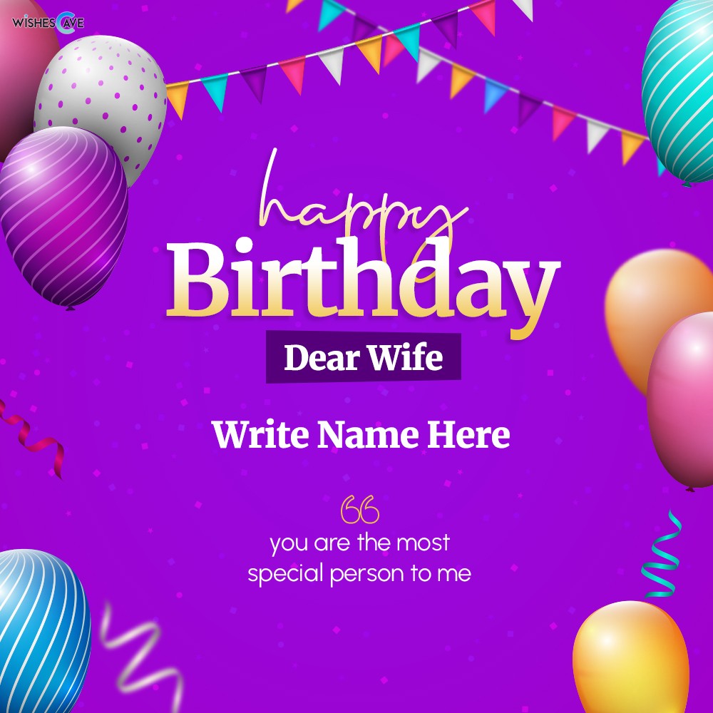 Purple colored aesthetic balloons happy birthday card