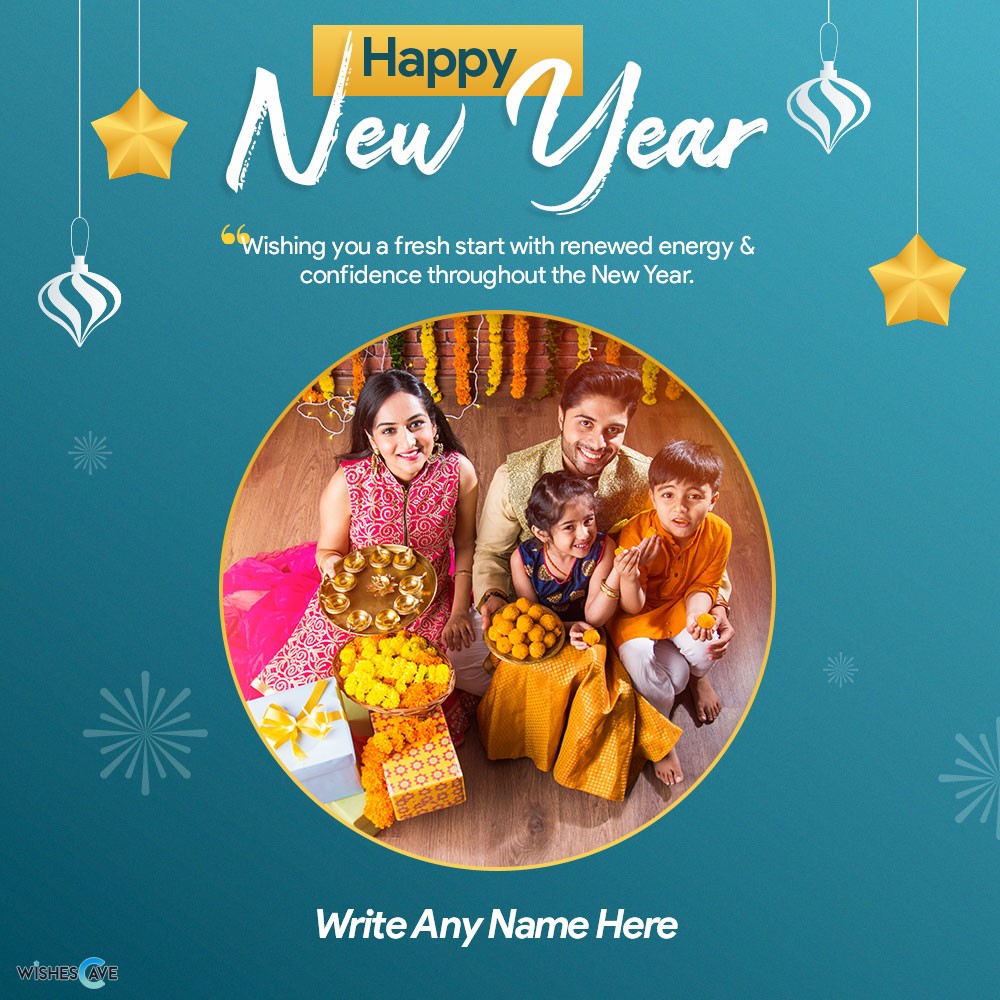 Stylish New Year Cards With Your Own Photo and Name
