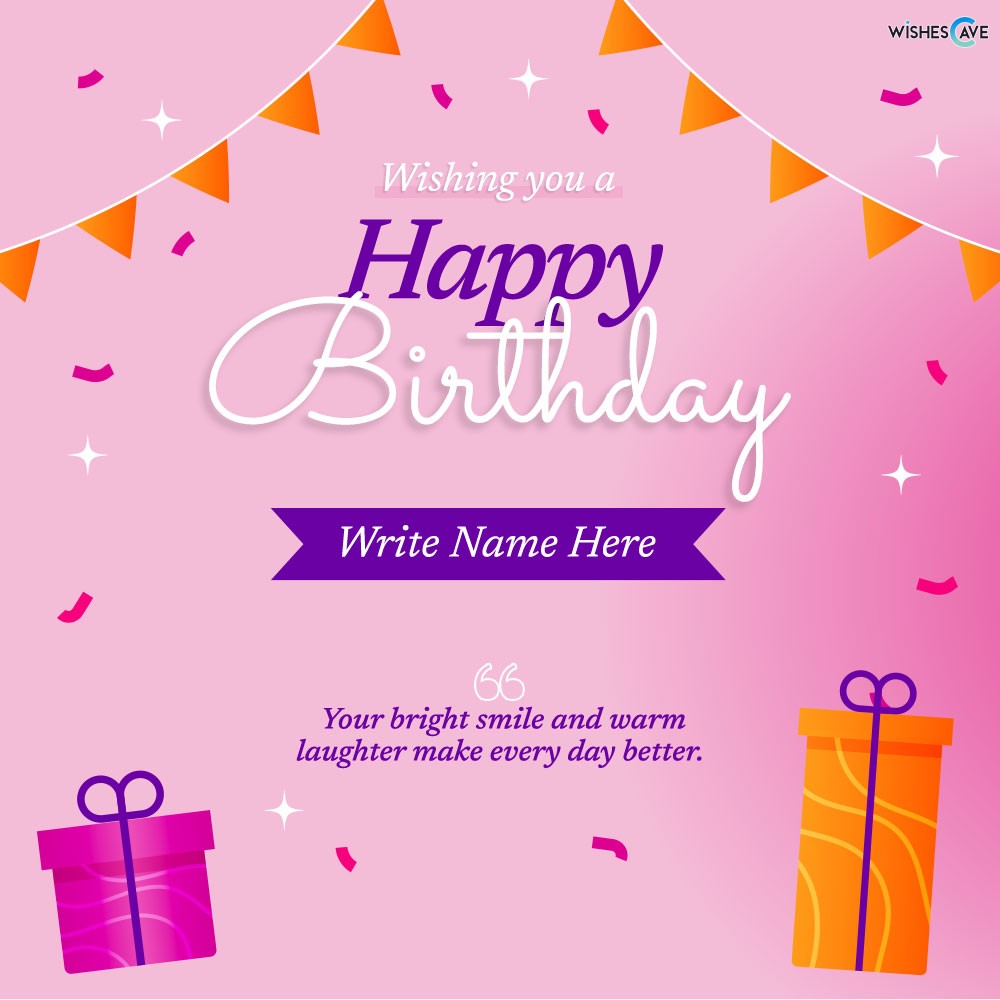 Pink design birthday card for girl