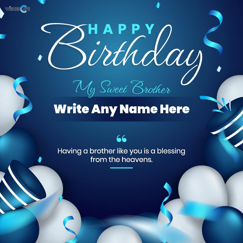 Blue balloons and confetti Happy Birthday Card