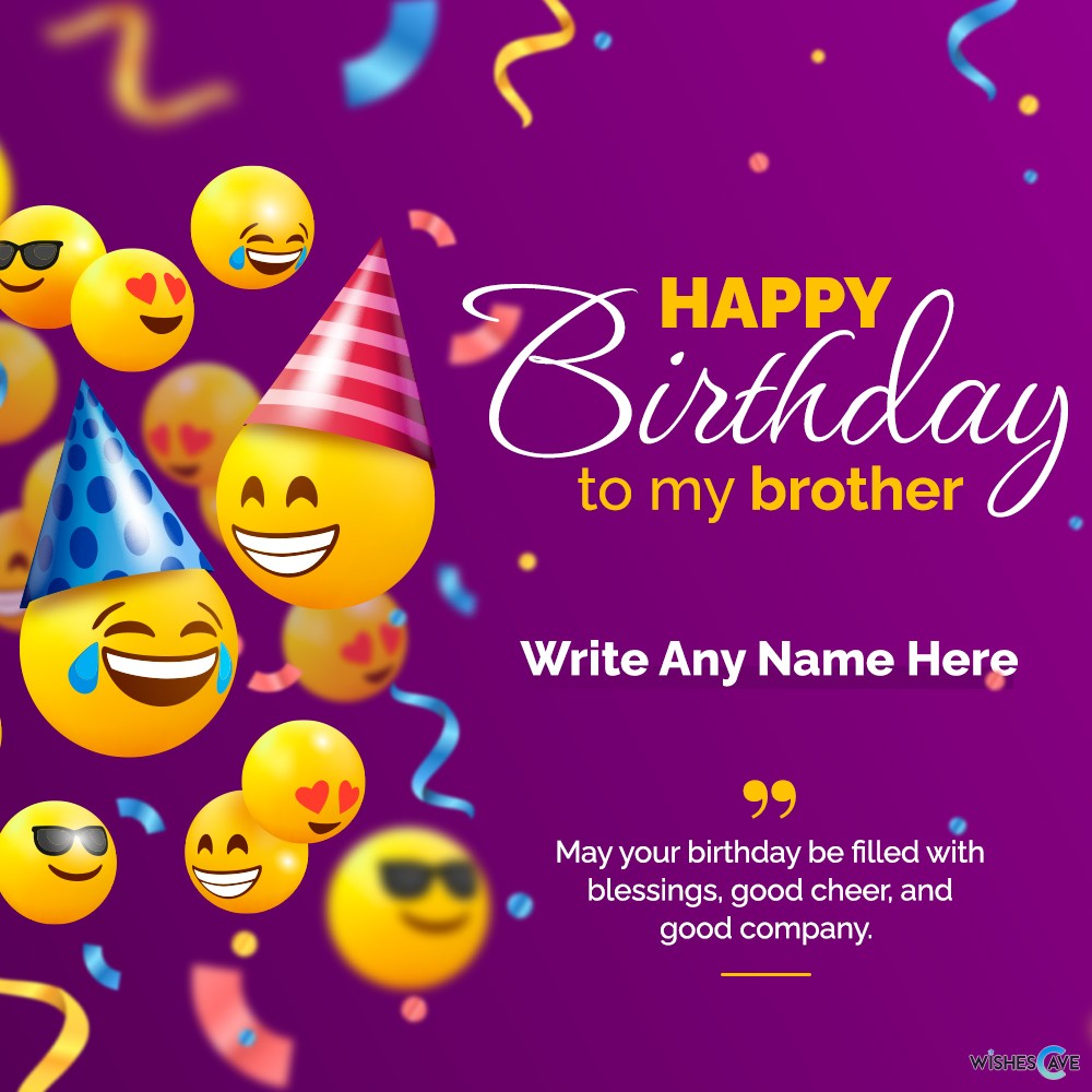 Cute Happy Emoji With Party Hats Happy Birthday Card