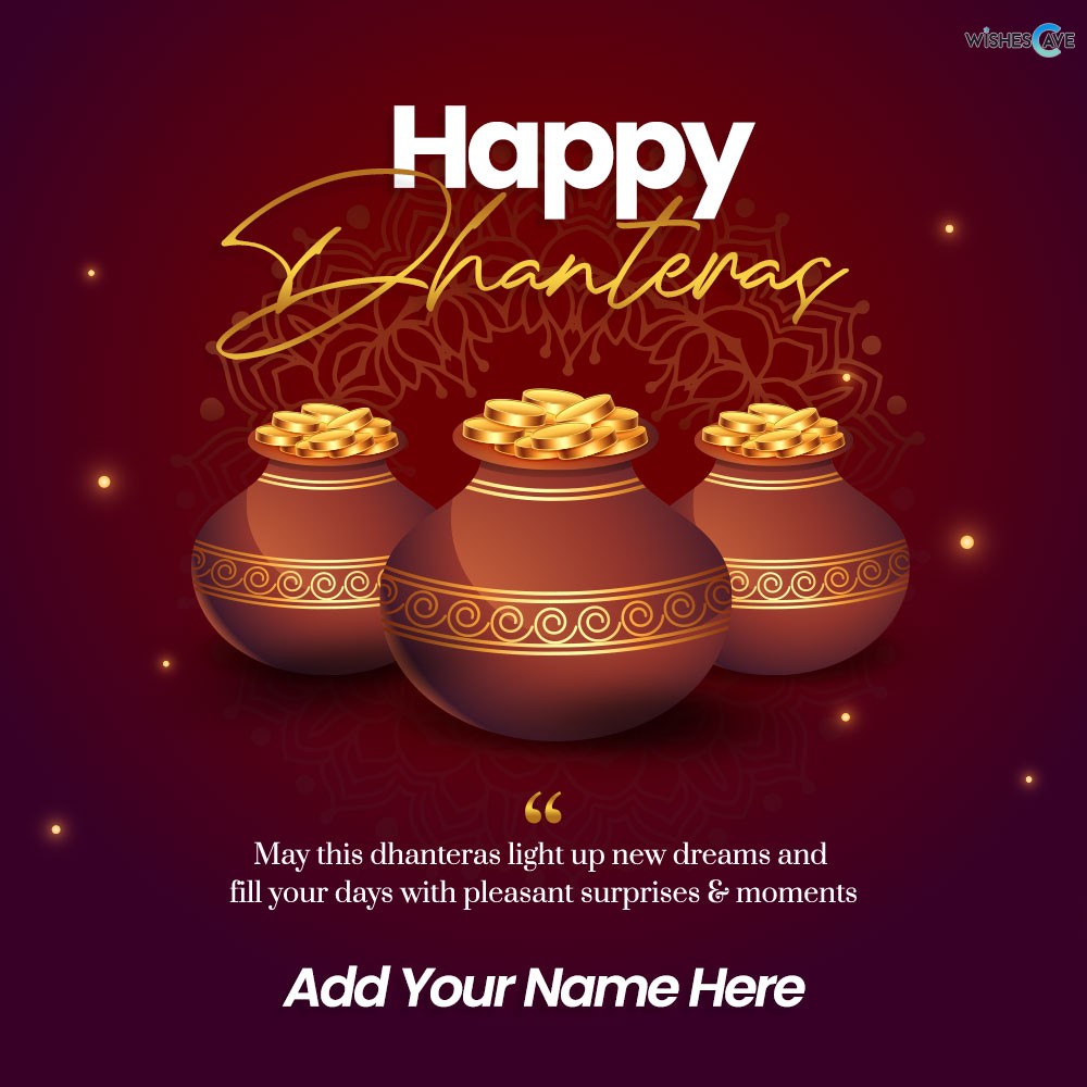 Gold coin pot image Happy Dhanteras Greetings Celebration
