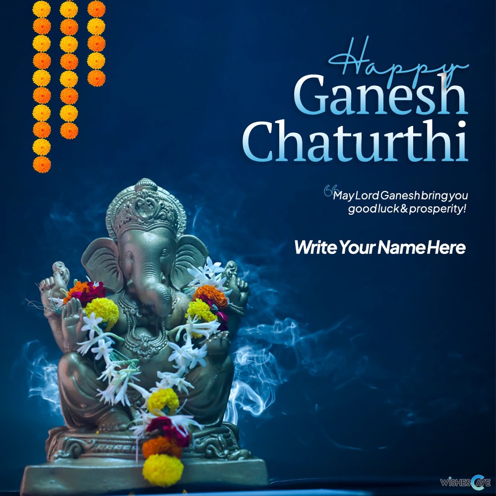 Blissful Lord Ganesha Idol image for Ganesh Chaturthi Wishes