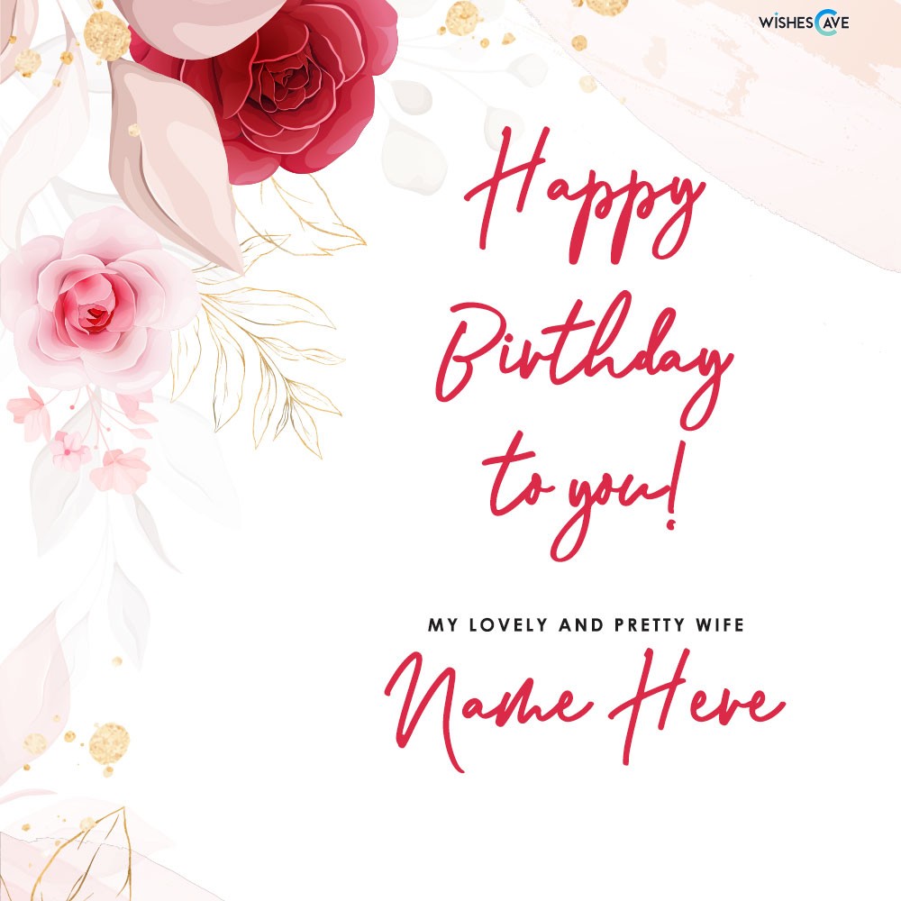 Elegant Birthday Card For Your Beautiful Wife With Best Wishes