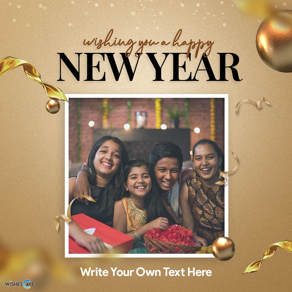 New Year Customizable Template Upload Photo and Write Message Online