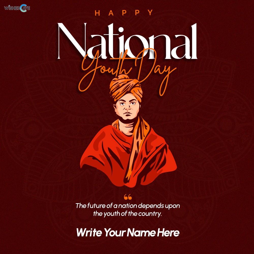 Youth Icon Swami Vivekanand image best Youth Day Card