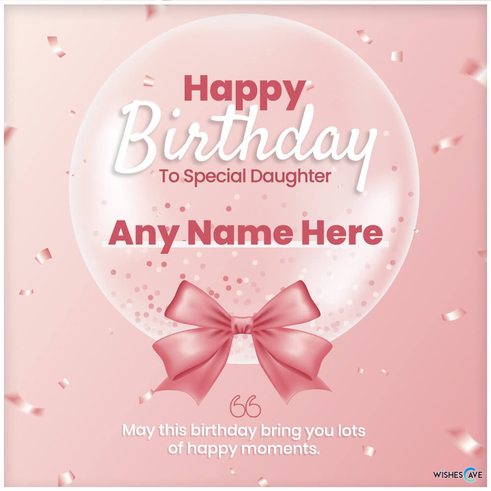 Transparent Bubble Daughter Happy Birthday Card