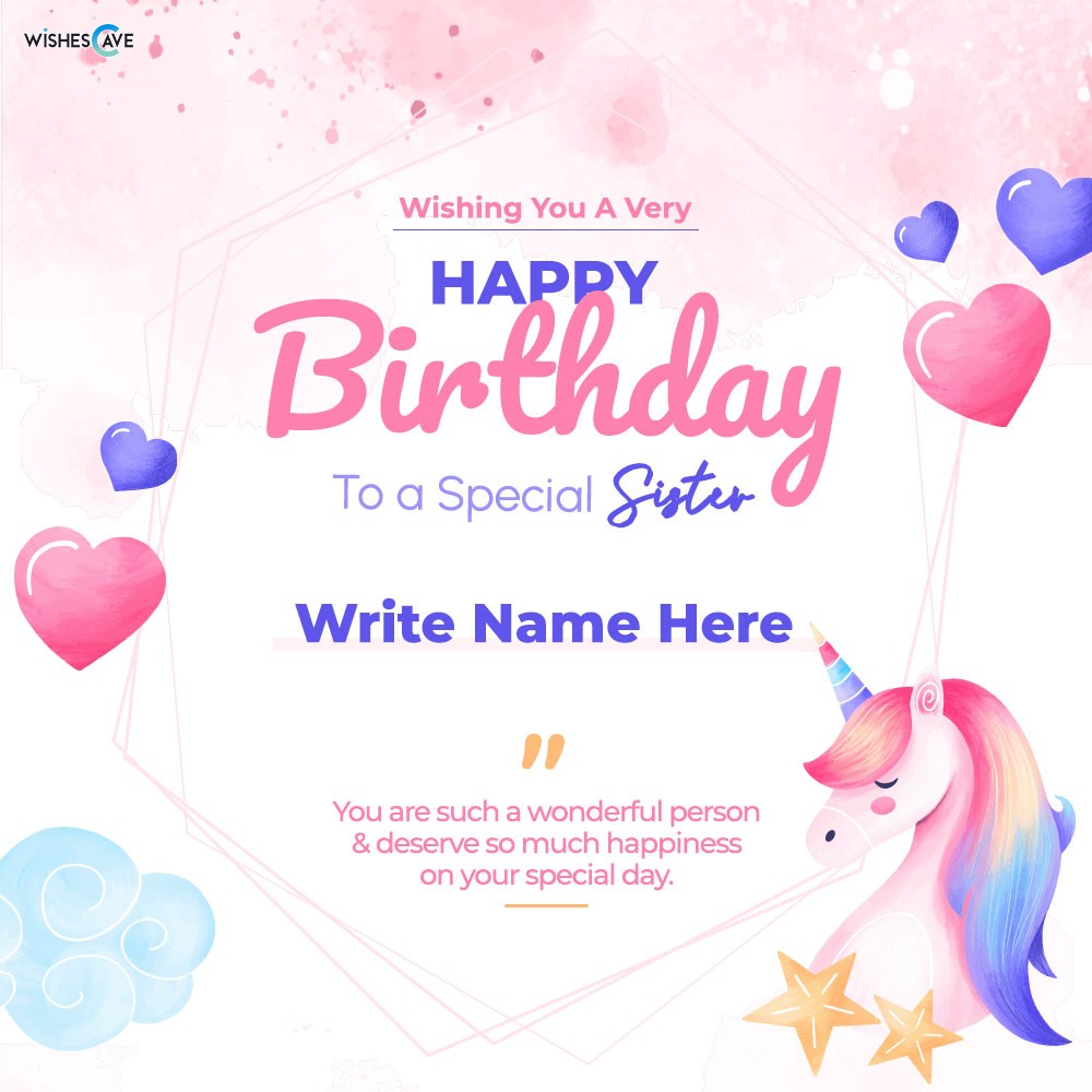 Gradient Pink with a unicorn happy birthday card