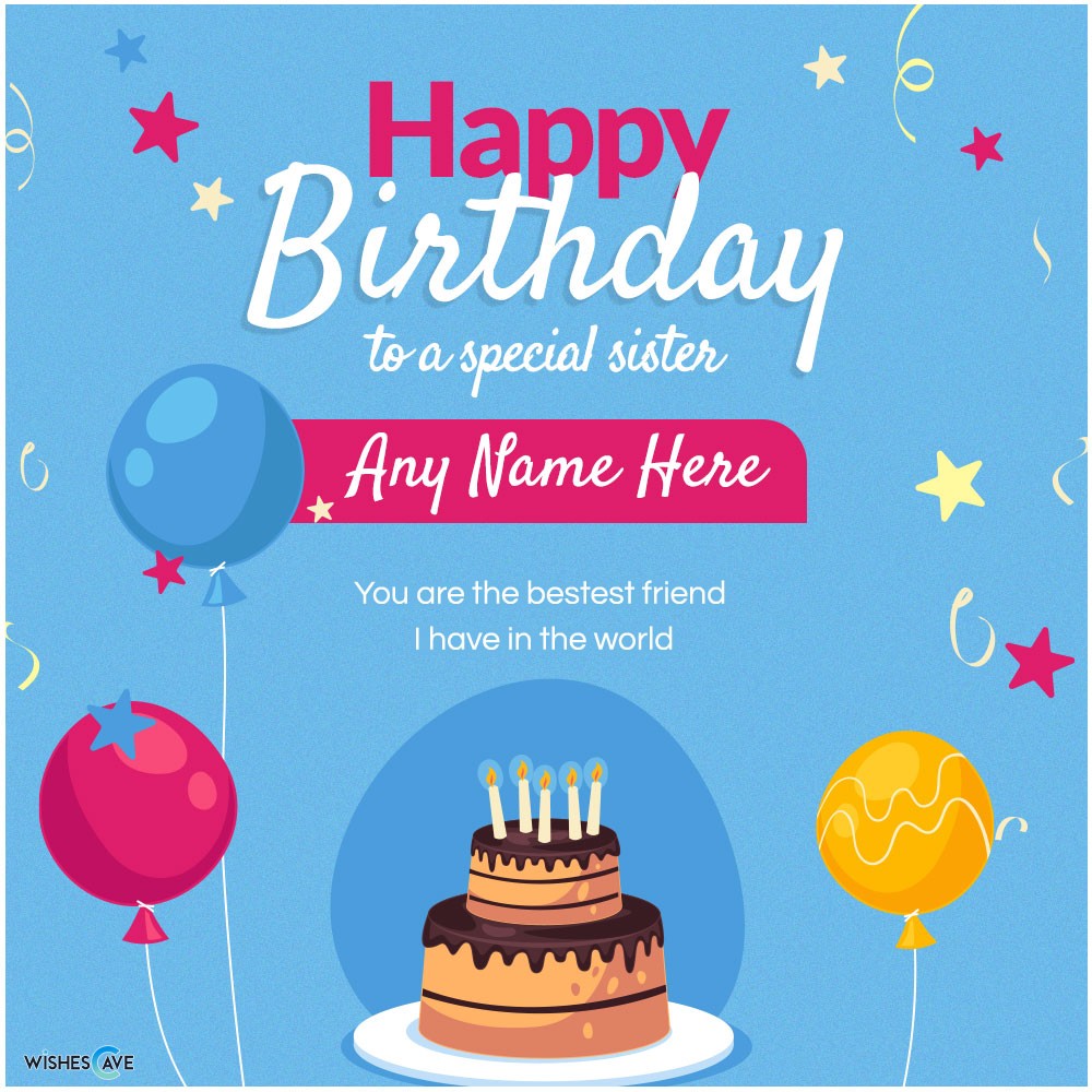 Beautiful Bluish Happy Birthday Card
