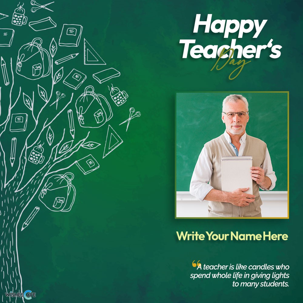 Teachers Day special Template to Upload photo and Write name