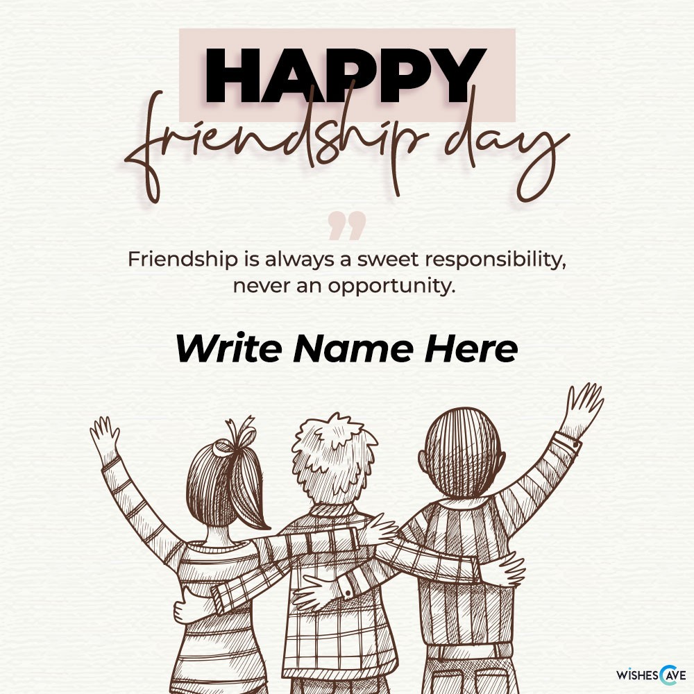 Three Best friends express their friendship Best Friendship Day card
