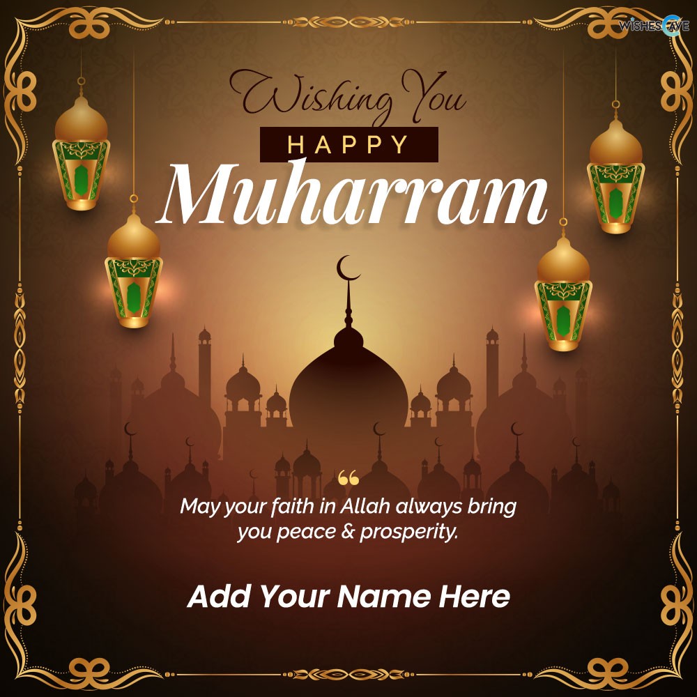 Attractive Brown Background with Mosques, Happy Muharram Card
