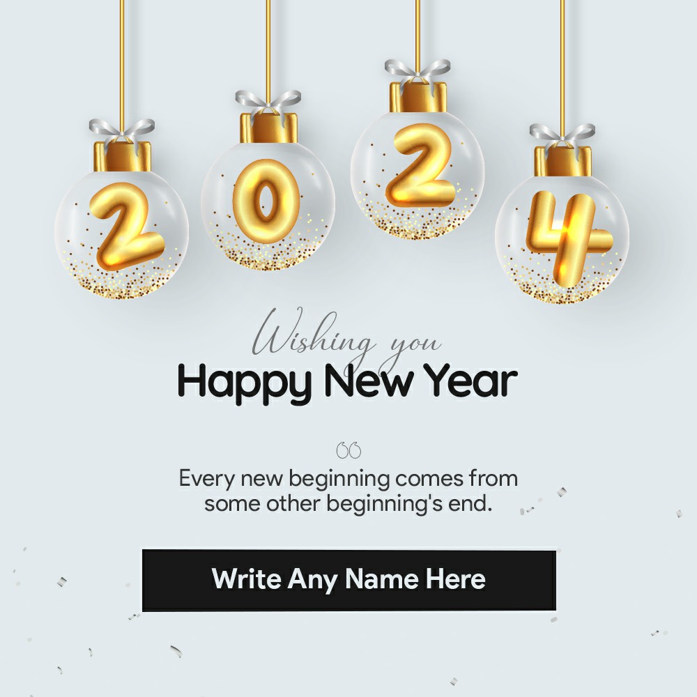 Hanging Christmas Ornaments 2023 New Year Greetings Card