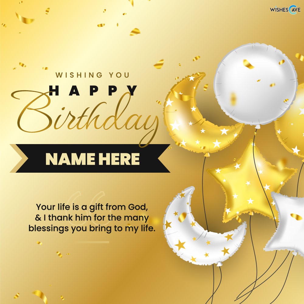 Golden glitter elegant balloons happy birthday card